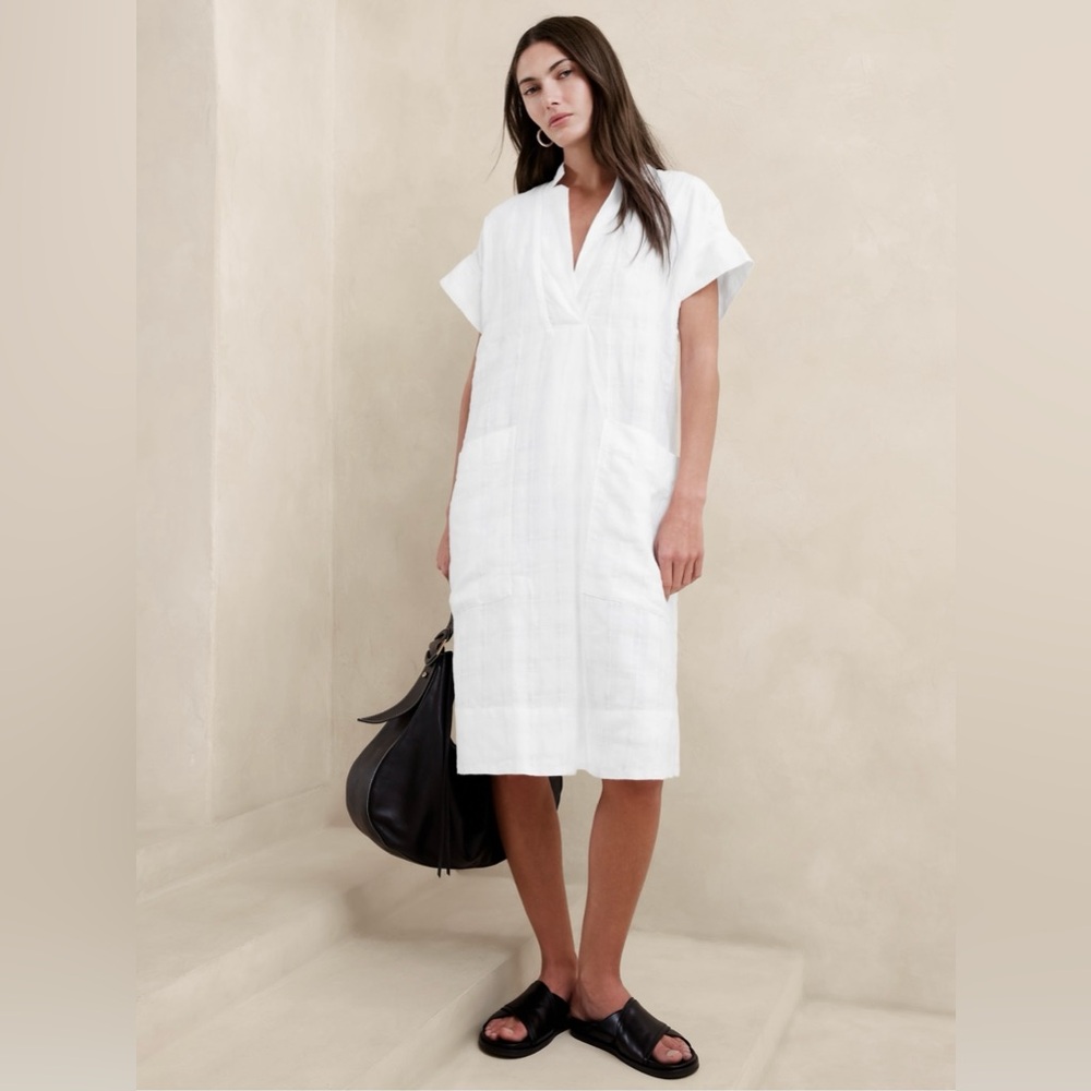 NWT! Banana Republic Laurel Linen-Cotton Utility Dress - L